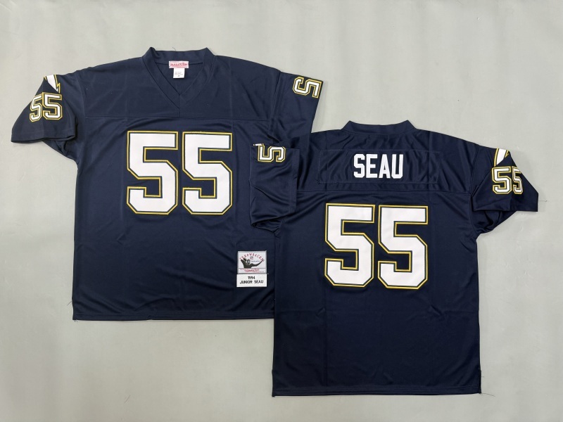 Men 2025 Los Angeles Chargers #55 Seau blue Throwback Limited NFL Jersey style 002